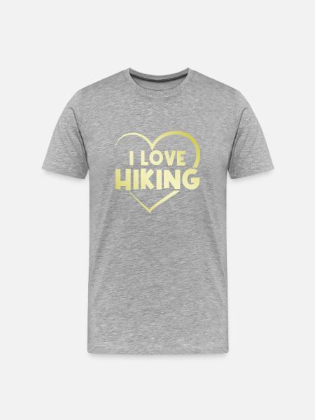 I love hiking heart - Men's Premium Organic T-Shirt - heather grey