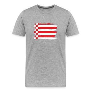 Bremen Flagge Bremer Fahne - Männer Premium Bio T-Shirt - Grau meliert - Vorne - Damien (186cm)
