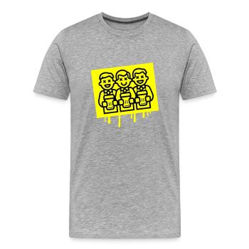 L’équipe de l’enterrement de vie de garçon et de garçon - T-shirt bio Premium Homme - gris chiné - Devant - Damien (186cm)