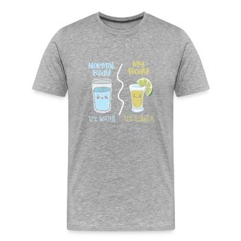 Gift idea Tequila Party water body normal - Men's Premium Organic T-Shirt - heather grey - Front - Damien (186cm)