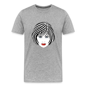 Portrait einer schönen Frau - Männer Premium Bio T-Shirt - Grau meliert - Vorne - Damien (186cm)