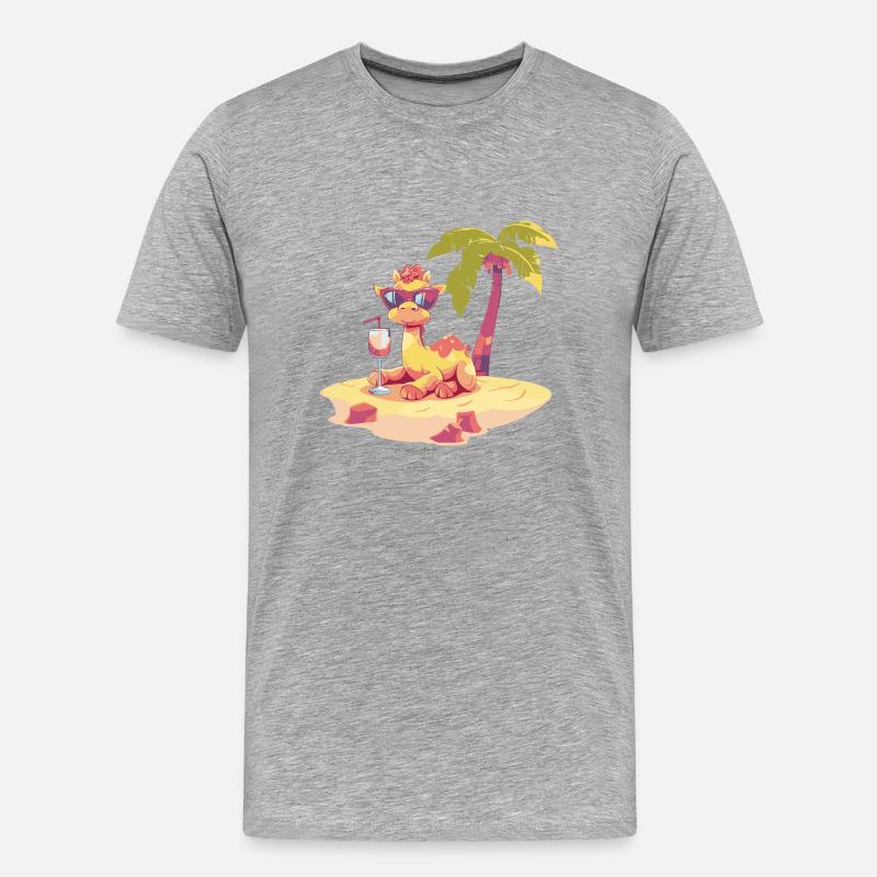 Kamel Sommer Strand Urlaub - Männer Premium Bio T-Shirt - Grau meliert