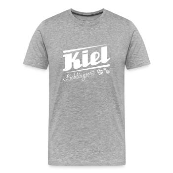 Kiel - Lieblingsort mit Stadtnamen - Männer Premium Bio T-Shirt - Grau meliert - Vorne - Damien (186cm)