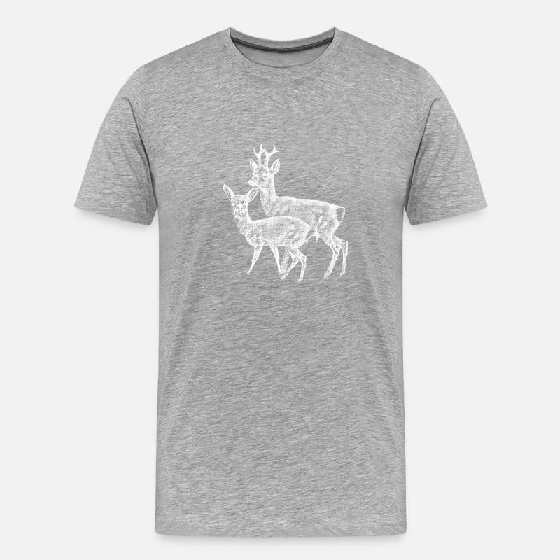 Reh - Männer Premium Bio T-Shirt - Grau meliert