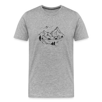 Mountainview - Men's Premium Organic T-Shirt - heather grey - Front - Damien (186cm)