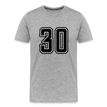 Symbole de 30 chiffres - T-shirt bio Premium Homme - gris chiné - Devant - Damien (186cm)