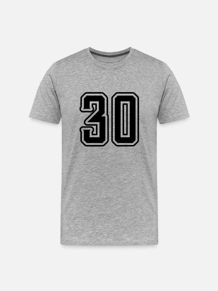 30 Zahl symbol - Männer Premium Bio T-Shirt - Grau meliert