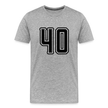 Symbole de 40 chiffres - T-shirt bio Premium Homme - gris chiné - Devant - Damien (186cm)