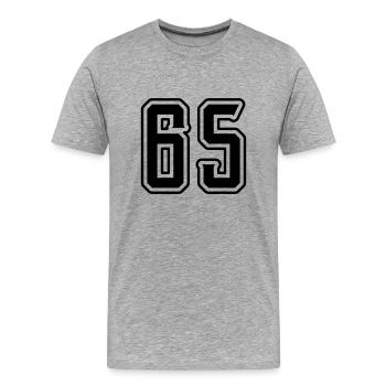 65 number symbol - Men's Premium Organic T-Shirt - heather grey - Front - Damien (186cm)