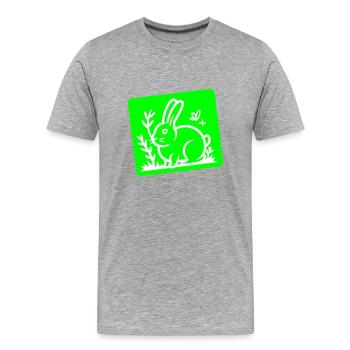 Lapin de Pâques Pâques - T-shirt bio Premium Homme - gris chiné - Devant - Damien (186cm)