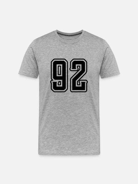 92 number symbol - Men's Premium Organic T-Shirt - heather grey