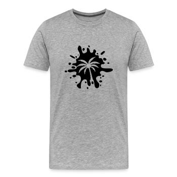 Taches de symboles de palmiers - T-shirt bio Premium Homme - gris chiné - Devant - Damien (186cm)