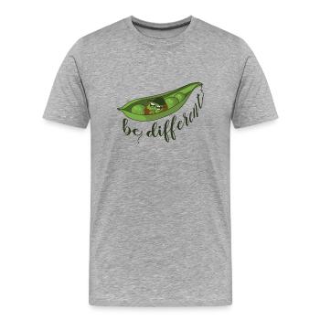 Erbse Hipster different 2 - Männer Premium Bio T-Shirt - Grau meliert - Vorne - Damien (186cm)