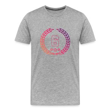 6 Couronne de chiffres - T-shirt bio Premium Homme - gris chiné - Devant - Damien (186cm)