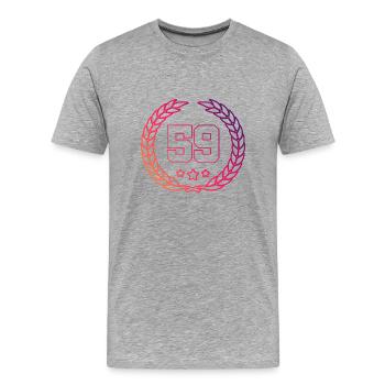 59 Couronne numérique - T-shirt bio Premium Homme - gris chiné - Devant - Damien (186cm)