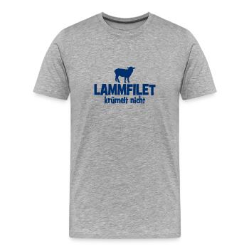 Lammfilet krümelt nicht - Grill - grillen - Männer Premium Bio T-Shirt - Grau meliert - Vorne - Damien (186cm)