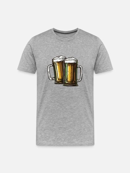 Beer Glass Cheers Drinking - Men's Premium Organic T-Shirt - heather grey