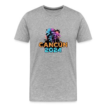 Tournée Cancún 2024 - T-shirt bio Premium Homme - gris chiné - Devant - Damien (186cm)