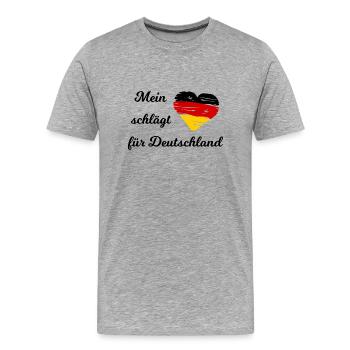L’amour de l’Allemagne - T-shirt bio Premium Homme - gris chiné - Devant - Damien (186cm)