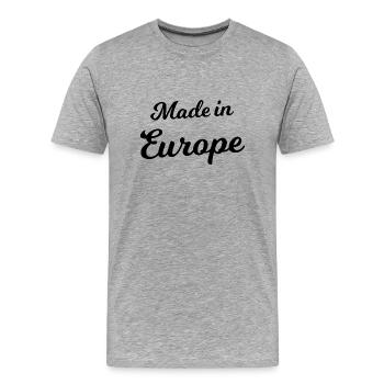 Born in Europe - Men's Premium Organic T-Shirt - heather grey - Front - Damien (186cm)