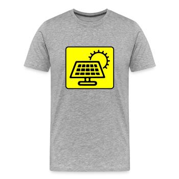 Photovoltaik Anlage Symbol Solar Energie - Männer Premium Bio T-Shirt - Grau meliert - Vorne - Damien (186cm)