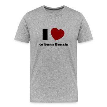 Les amis de l’essence - T-shirt bio Premium Homme - gris chiné - Devant - Damien (186cm)