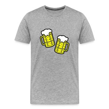 Alcool symbole de la bière - T-shirt bio Premium Homme - gris chiné - Devant - Damien (186cm)