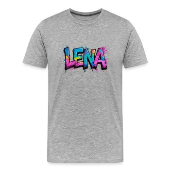 graffiti, lettres, lena, illustration - T-shirt bio Premium Homme - gris chiné - Devant - Damien (186cm)