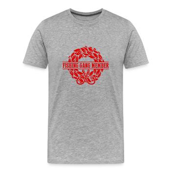 Gang de pêcheurs - T-shirt bio Premium Homme - gris chiné - Devant - Damien (186cm)