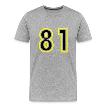 81 Nombre Collège - T-shirt bio Premium Homme - gris chiné - Devant - Damien (186cm)
