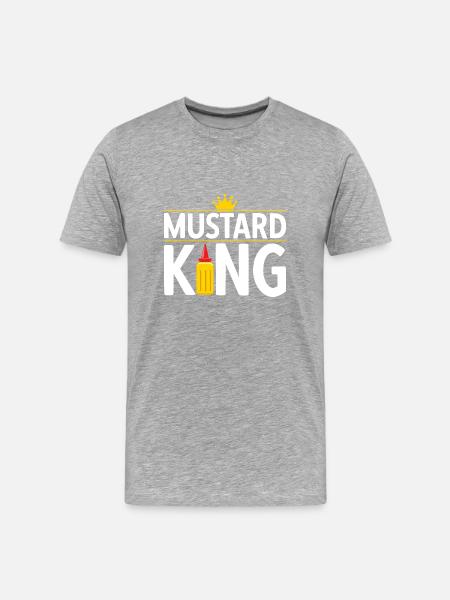 Senf Mustard - Männer Premium Bio T-Shirt - Grau meliert