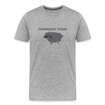 Mouton noir, Mouton, illustration - T-shirt bio Premium Homme - gris chiné - Devant - Damien (186cm)