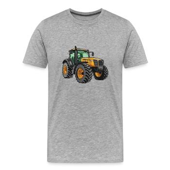 Traktor Symbol - Männer Premium Bio T-Shirt - Grau meliert - Vorne - Damien (186cm)