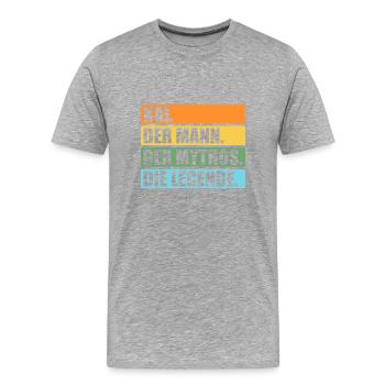 Kai - Männer Premium Bio T-Shirt - Grau meliert - Vorne - Damien (186cm)