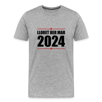 Jours fériés Lloret De Mar 2024 - T-shirt bio Premium Homme - gris chiné - Devant - Damien (186cm)