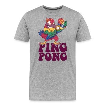 Ping Pong Parrot Outfit Table Tennis Bird - Men's Premium Organic T-Shirt - heather grey - Front - Damien (186cm)