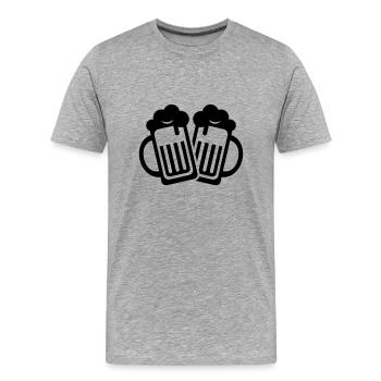Bierglas Symbol - Männer Premium Bio T-Shirt - Grau meliert - Vorne - Damien (186cm)