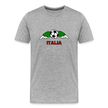 La nation du football Italie - T-shirt bio Premium Homme - gris chiné - Devant - Damien (186cm)