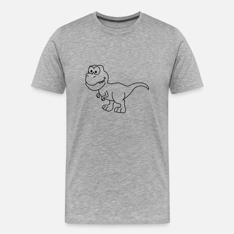 Dinosaurier T-Rex Comic - Männer Premium Bio T-Shirt - Grau meliert
