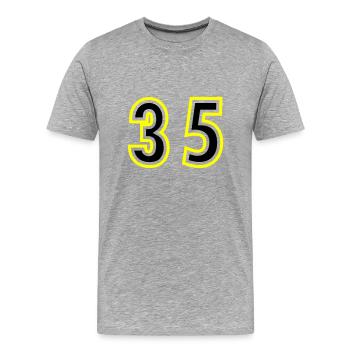 35 Number College - Men's Premium Organic T-Shirt - heather grey - Front - Damien (186cm)