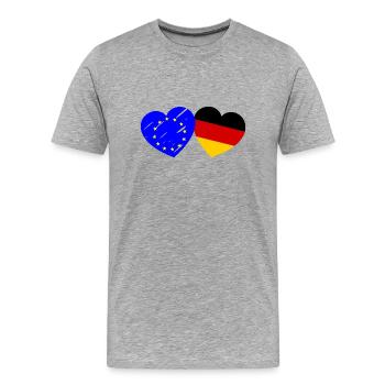 L’amour européen - T-shirt bio Premium Homme - gris chiné - Devant - Damien (186cm)