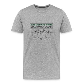 Pas de pays sans paysans - T-shirt bio Premium Homme - gris chiné - Devant - Damien (186cm)