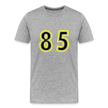 85 Zahl College - Männer Premium Bio T-Shirt - Grau meliert - Vorne - Damien (186cm)