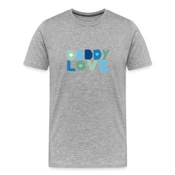 Amour de papa - T-shirt bio Premium Homme - gris chiné - Devant - Damien (186cm)