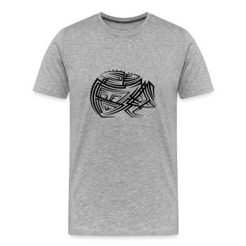 Igel Tribal Tattoo - Männer Premium Bio T-Shirt - Grau meliert - Vorne - Damien (186cm)