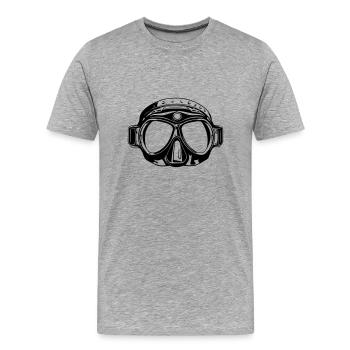 Taucherbrille Symbol Tauchen - Männer Premium Bio T-Shirt - Grau meliert - Vorne - Damien (186cm)