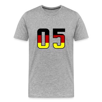 5 Symbole numérique Allemagne - T-shirt bio Premium Homme - gris chiné - Devant - Damien (186cm)