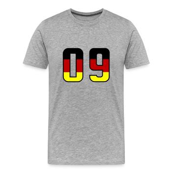 9 Symbole numérique Allemagne - T-shirt bio Premium Homme - gris chiné - Devant - Damien (186cm)