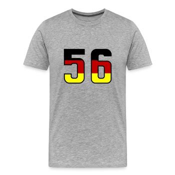 56 Symbole numérique Allemagne - T-shirt bio Premium Homme - gris chiné - Devant - Damien (186cm)