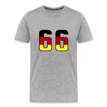 66 Symbole numérique Allemagne - T-shirt bio Premium Homme - gris chiné - Devant - Damien (186cm)